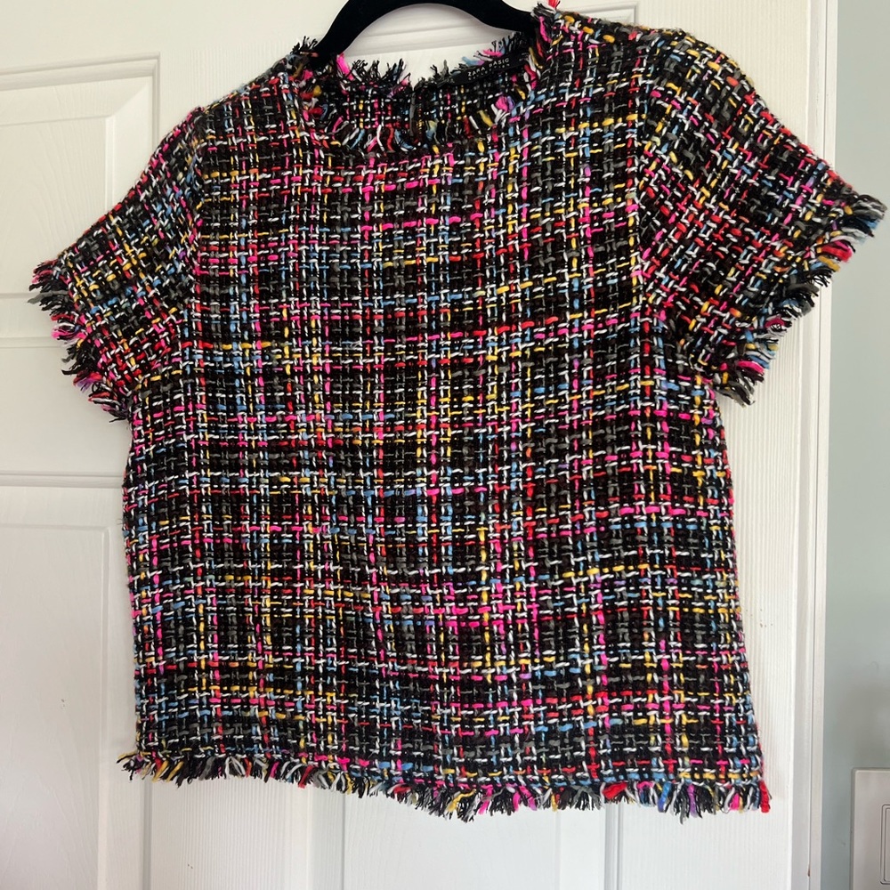 Fun and Colorful pattern top - Pink, Yellow, Blue, White, Red